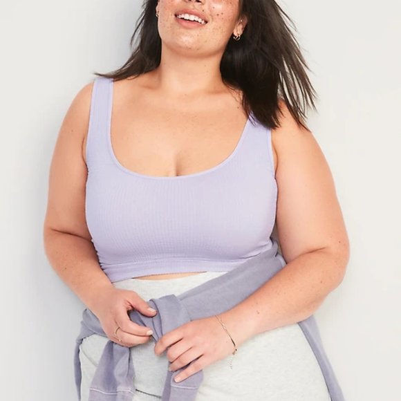 Old Navy Cropped Rib-Knit Seamless Cami Bra Top - Picture 4 of 6